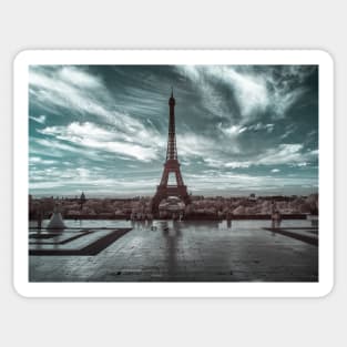 The Eiffel Tower in Infra-Red Sticker